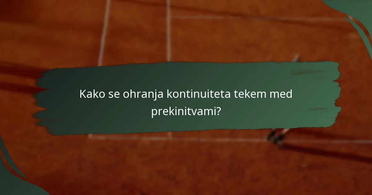 Kako zamude zaradi dežja vplivajo na tekme v olimpijskem tenisu?