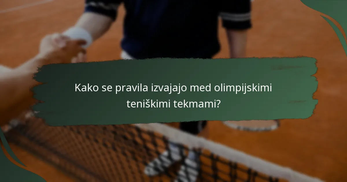 Kaj pomeni nesportsko vedenje v olimpijskem tenisu?