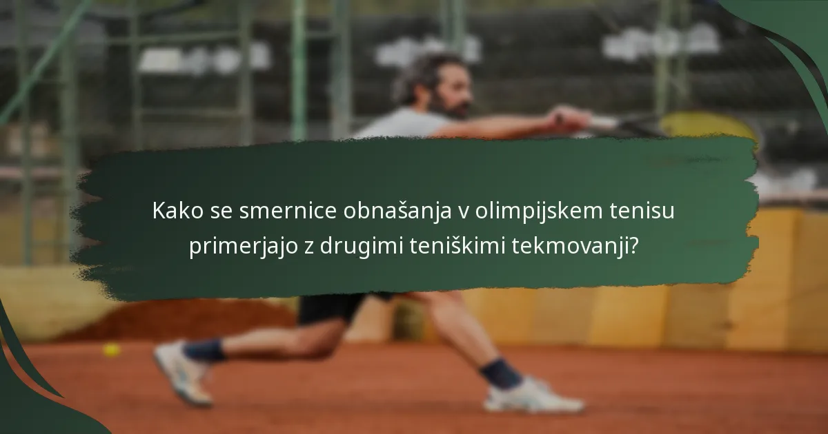 Kateri viri opisujejo uradne smernice obnašanja za olimpijski tenis?