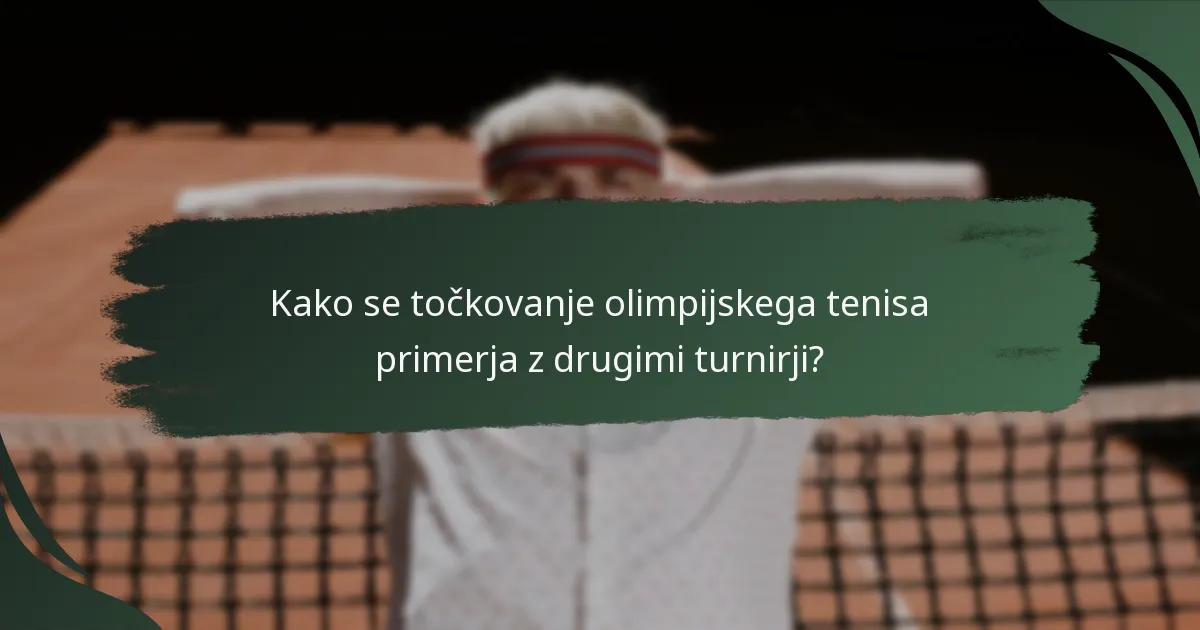 Katere so predpisi za situacije z izenačenjem v olimpijskem tenisu?