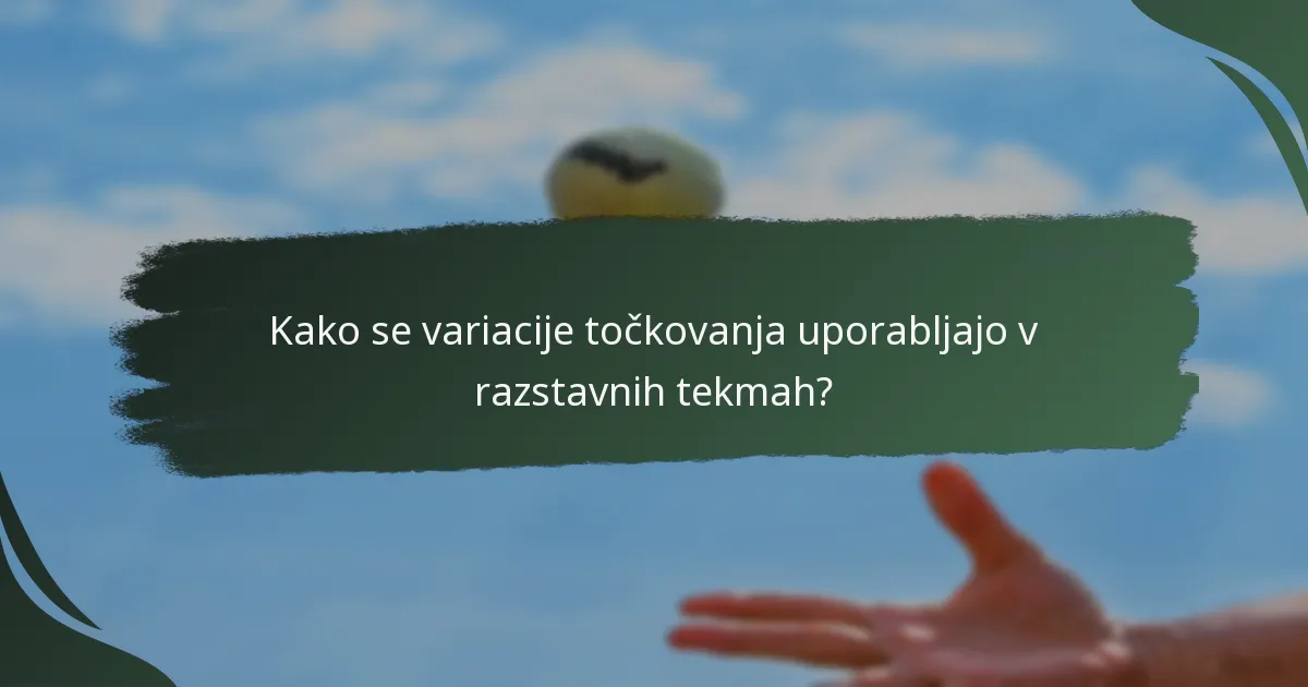 Katere so dogovore igralcev glede pravil točkovanja?