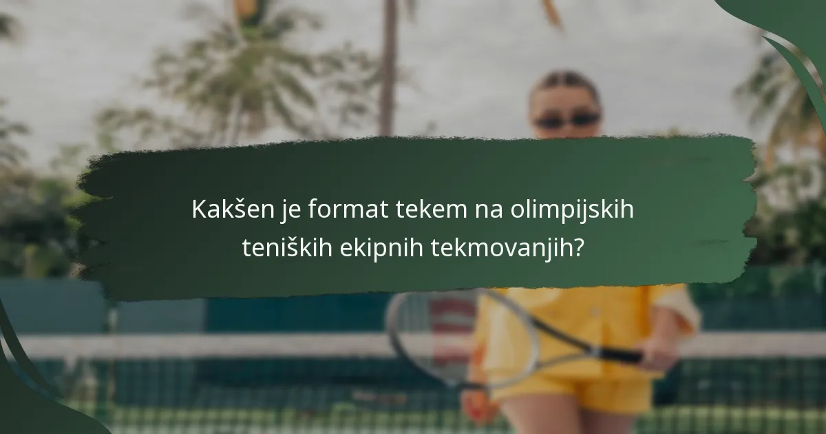 Kako se olimpijski tenis primerja z drugimi teniškimi formati?