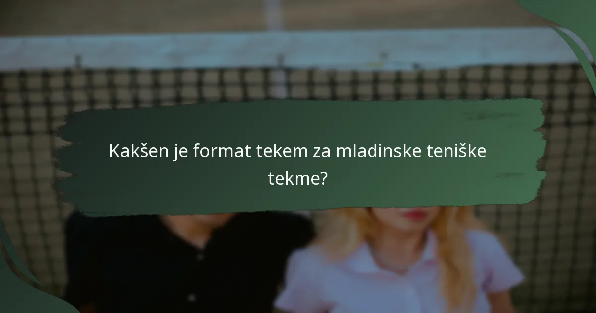 Kateri predpisi urejajo mladinska teniška tekmovanja?