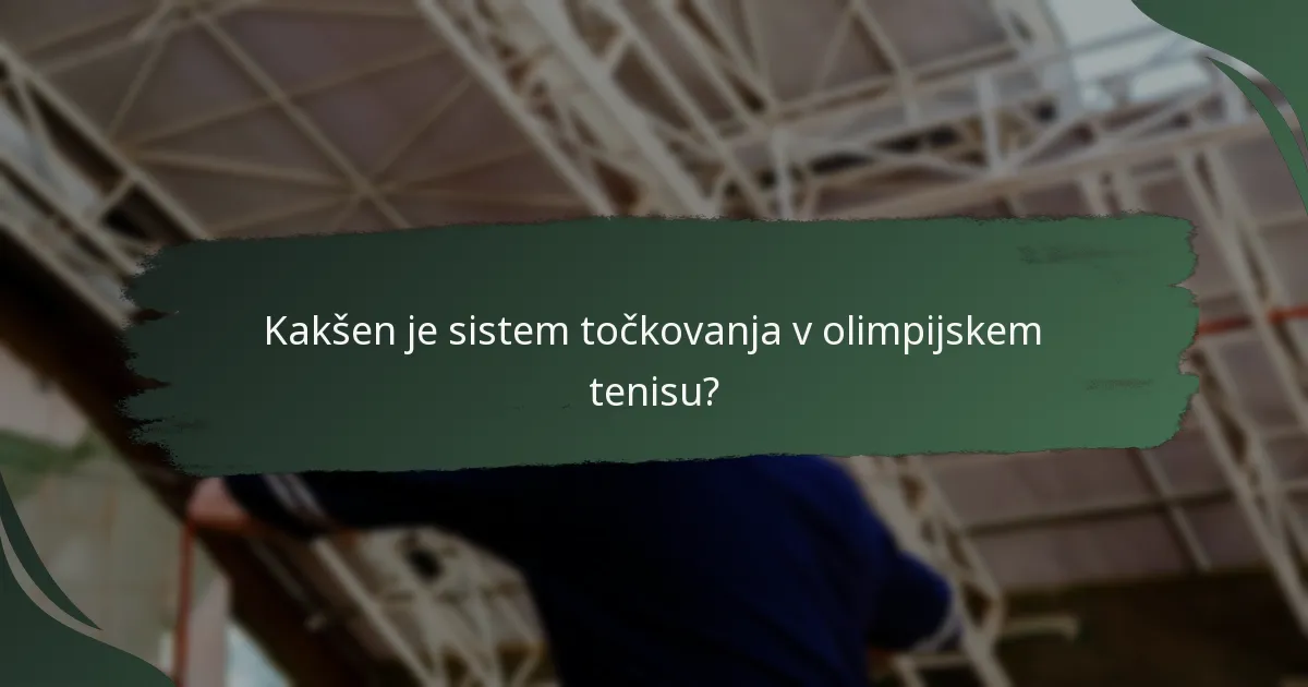 Kako se pravila izvajajo med olimpijskimi teniškimi tekmami?