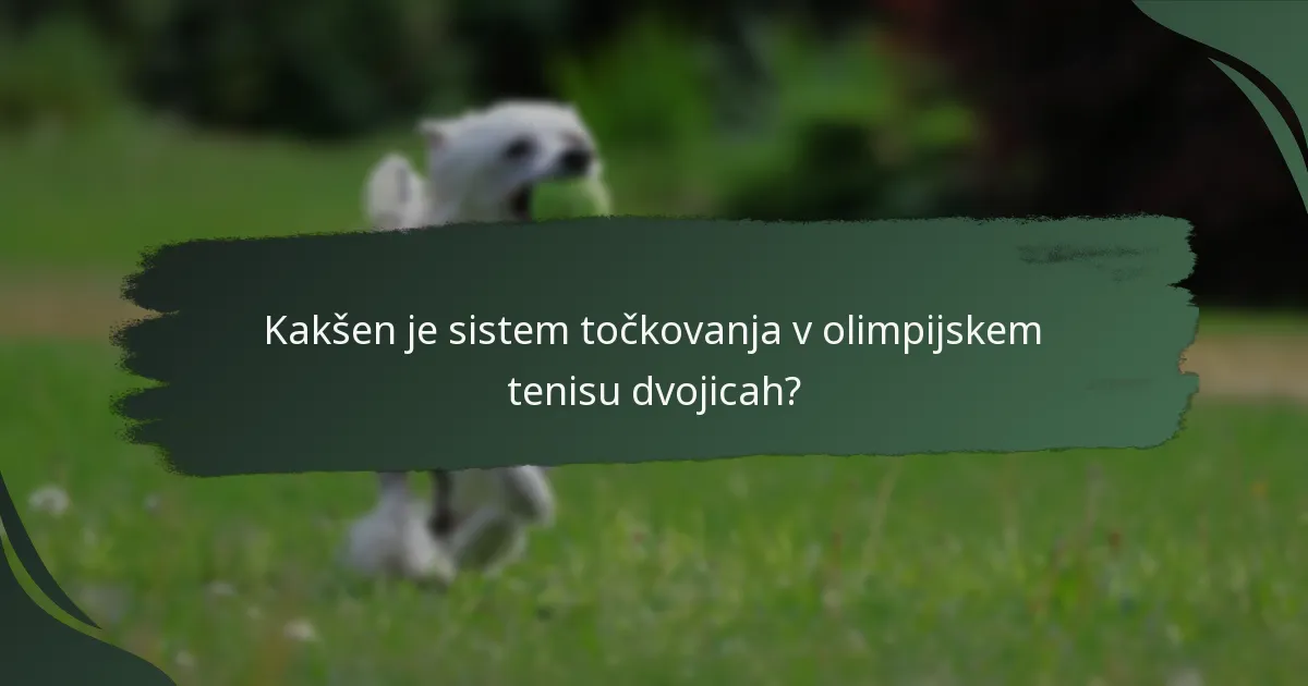 Kakšna so pravila komunikacije za olimpijski tenis dvojic?