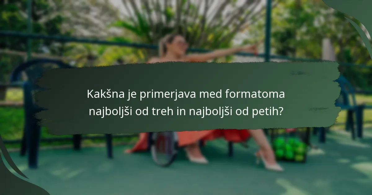 Kakšna je primerjava med formatoma najboljši od treh in najboljši od petih?
