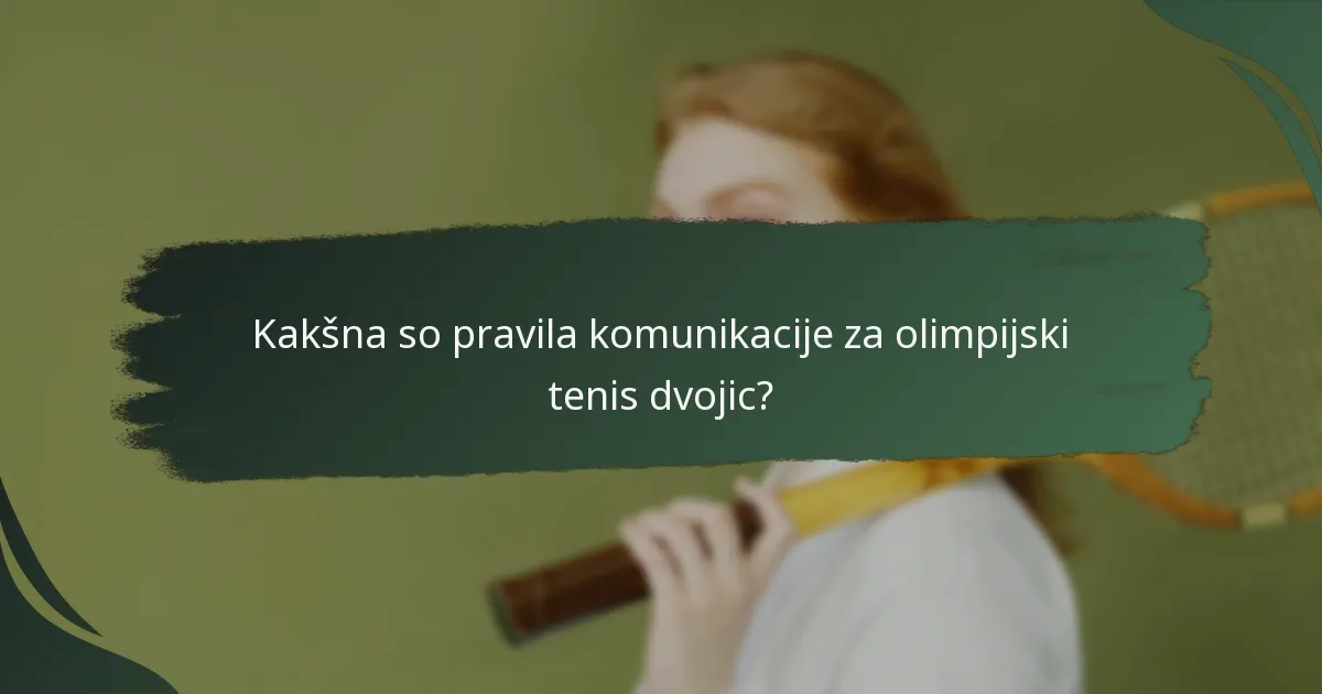 Kakšni so izzivi točkovanja v olimpijskem tenisu dvojic?