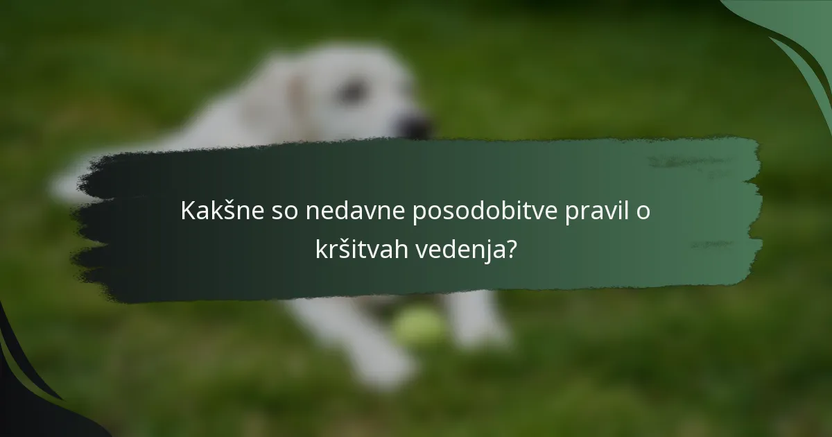 Kakšne so nedavne posodobitve pravil o kršitvah vedenja?
