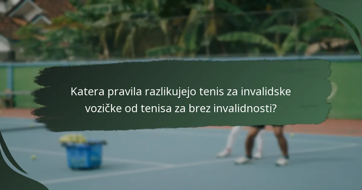 Kako se lahko igralci in navijači vključijo v tenis za invalidske vozičke?