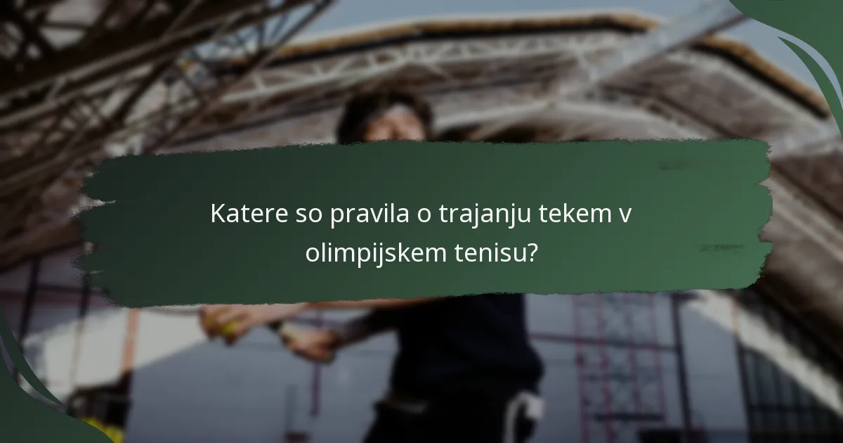 Kako se pravila olimpijskega tenisa razlikujejo od drugih tekmovanj?