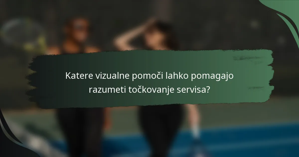 Katere vizualne pomoči lahko pomagajo razumeti točkovanje servisa?